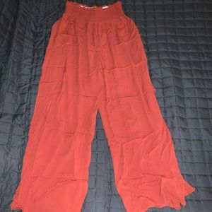 Woman’s open bottom pants